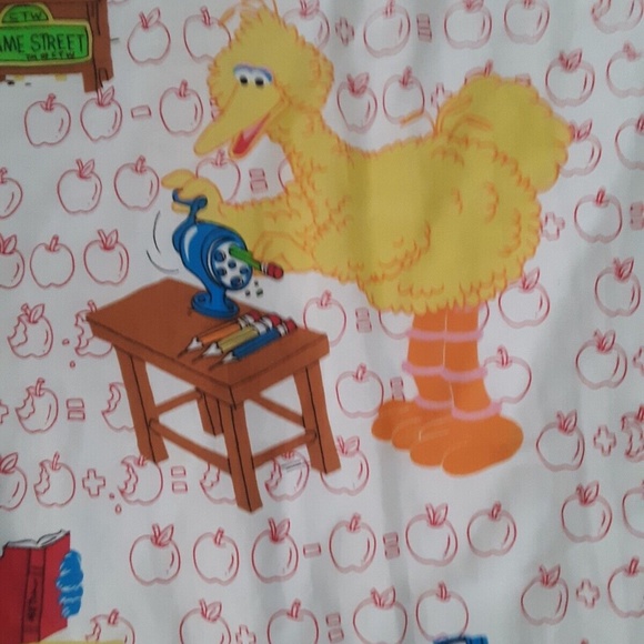 Vintage Muppets SESAME STREET School Room Flat & Fitted Twin Sheets - Picture 5 of 9